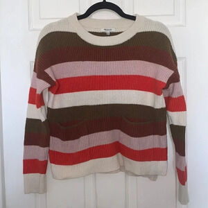 Madewell Striped Sweater  Cream Brown Orange Size XS